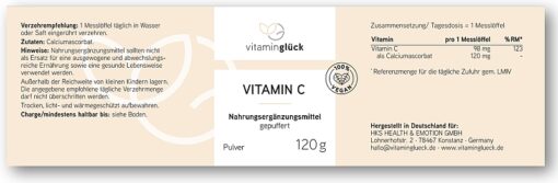 Vitaminglück Vitamin C Calciumascorbat gepuffert